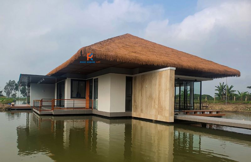 Lợp mái lá nhân tạo biệt thự nghỉ dưỡng tại Ninh Kiều - Cần Thơ