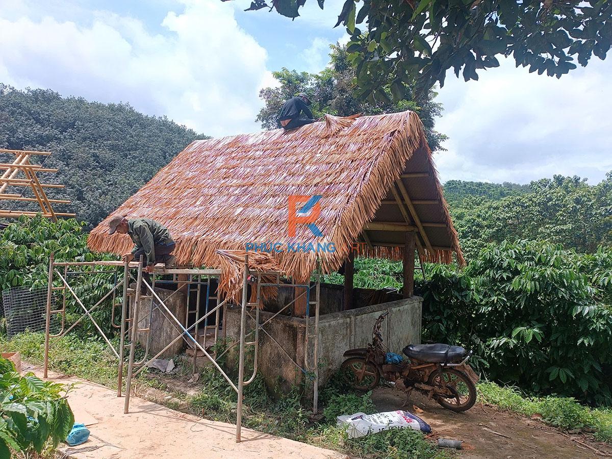Dự Án Thi Công Nhà Rông Chòi Lá và Ốp Trần Bằng Cót Ép tại Homestay Đắk Nông