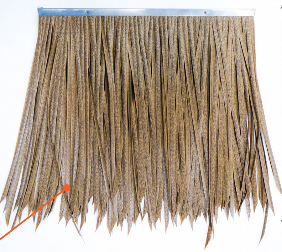 Rơm nhân tạo, lá cọ nhân tạo màu nâu mẫu PK 03 2025
