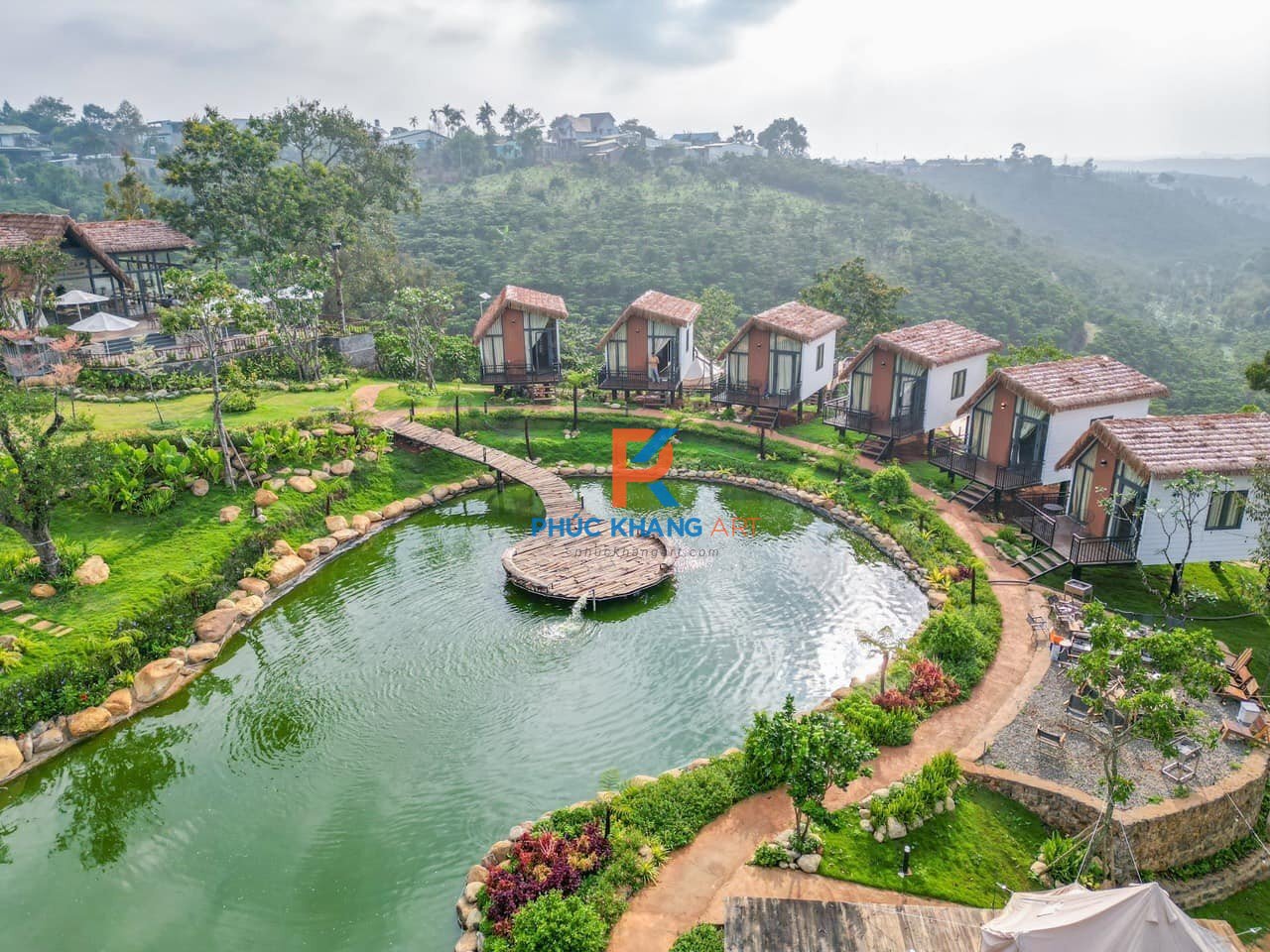Dự án làm nhà mái lá homestay ở Lâm Đồng của phúc khang art