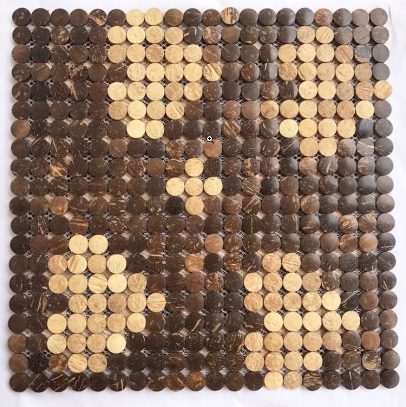 Tấm Gạch Gáo Dừa Trang Trí Mosaic 2023 PK01