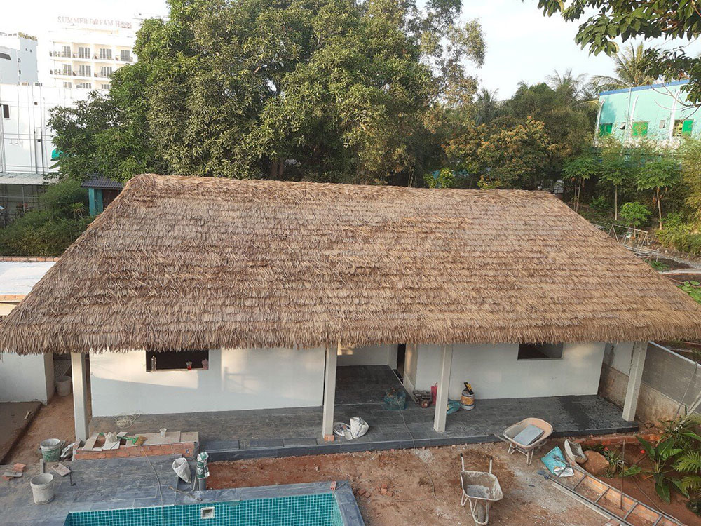 Dự án tháng 05/2022 Nhà vườn lợp Tranh nhân tạo màu vàng tại Phú Quốc